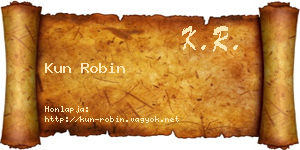 Kun Robin névjegykártya